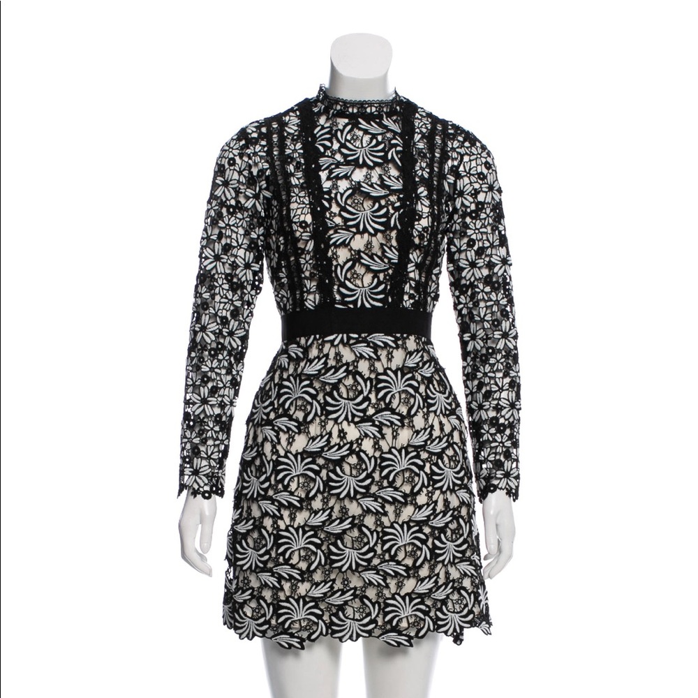 SELF PORTRAIT black and white lace dress